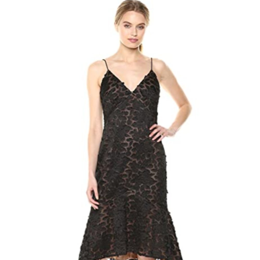 Vera Wang Women's 3D Floral Applique Slip Dress 10 - Picture 2 of 7